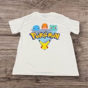 Pokemon Cream Graphic Shirt Men’s Size Medium
